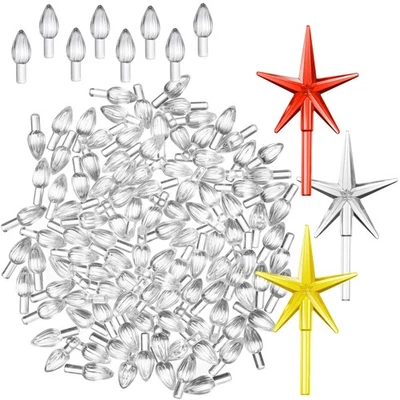 108 Bombillas de repuesto para árbol de Navidad de cerámica cristalina 3 estrellas Foto 1 de 4