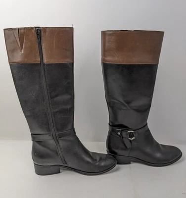 Ralph Lauren Makaila Black Leather Riding Boots Womens Size 6B Knee High - Image 1 of 4