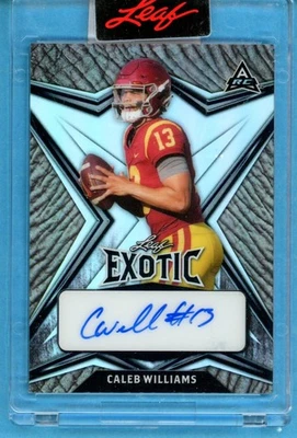 2022 Leaf Exotic Caleb Williams AUTO PRISMATIC ELEPHANT #7/8 - Imagem 1 de 2