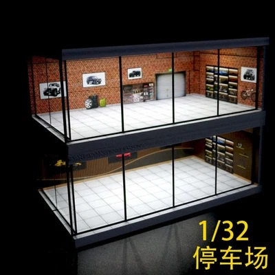 Diorama 1:32 Car Showroom Model LED Lighting City Garage Scene Display Model Toy - Image 1 of 4
