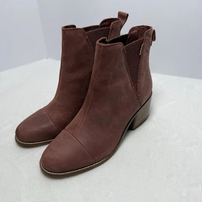 Botines Chelsea de cuero con henna quemada Toms Esme para mujer talla 7W Foto 1 de 4
