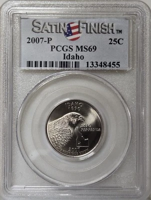2007-P 25C PCGS MS69 - Clad  Satin Finish Idaho Quarter - Image 1 of 2