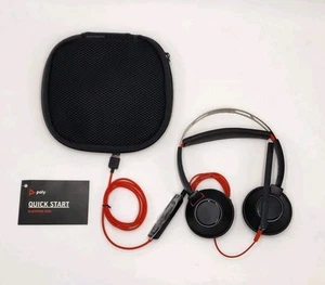 Plantronics Poly Blackwire 5220 Stereo USB-C Headset 3.5mm Plug +USB-C/A Adapter - Photo 1/4