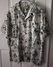 Carribean Joe Mens L Hawaiian Beach Button Up Short Sleeve Shirt Tropical EUC