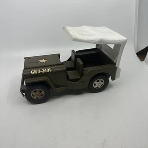 Vintage 1960's Tonka Toys Pressed Steel Military Army Jeep Truck Model GR2-2431 - Picture 1 of 18