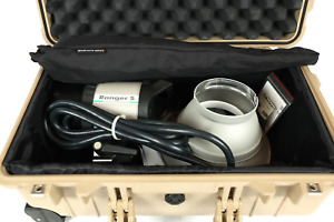 Elinchrom Ranger S 1100 Watt Studio Strobe Light + Umbrella + Rolling Case