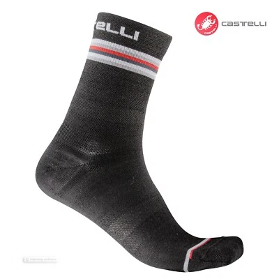 Calcetines de invierno Castelli GO W 15 para mujer: GRIS OSCURO/BLANCO-ROJO - Un par Foto 1 de 2