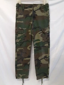 Kids Vintage Woodland Camo BDU Combat Utility Pants Boys Youth Sz 16 - Picture 1 of 9
