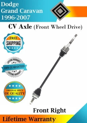 Eje CV delantero derecho original para Dodge Grand Caravan 1996-2007 tracción delantera garantía de por vida Foto 1 de 4
