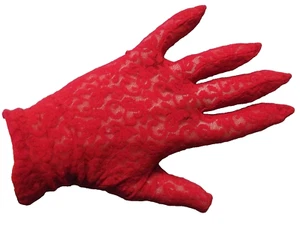 Gloves WOMENS Vintage Retro 1980s LACEY RED - Picture 1 of 4