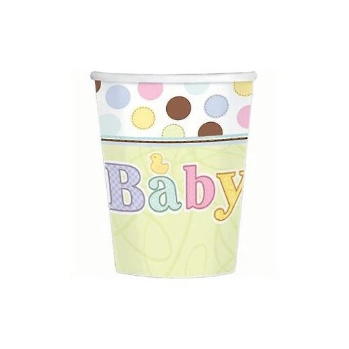 Baby Shower Cups Gender Neutra MultiColor Paper Cups Ducks 18Ct 9oz - Image 1 of 2