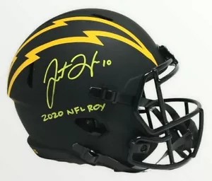Justin Herbert Signed F/S Replica Eclipse Helmet w/ "2020 NFL ROY" BAS - Picture 1 of 9