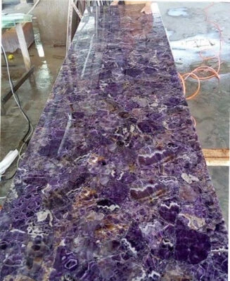 Amethyst Gemstone Counter Dining Table Top Kitchen Slab Furniture & Room Decors - Image 1 of 4