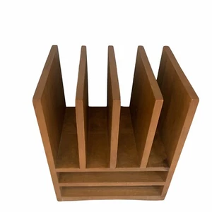Vtg Pier1 RioGrande Desk Organizer Solid Wood Mail Letter Separator 9 1/2"x8"x6" - Picture 1 of 10