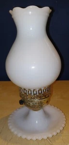 Vtg Milk Glass Table Lamp Boudoir Bedroom Light  - Picture 1 of 6