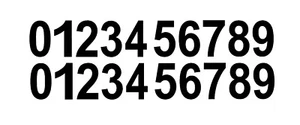 0-9 Numbers Black Sticker Vinyl Decals CHOOSE  .5" - 12" Set Of 20 (V746) - Picture 1 of 4