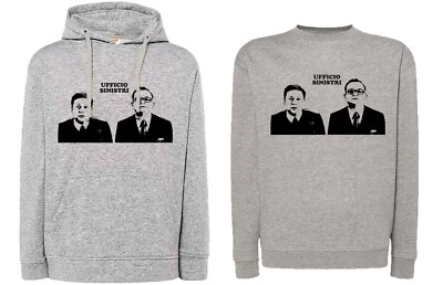 Felpa Fantozzi e Filini ufficio sinistri grigia con cappuccio o girocollo film - Immagine 1 di 3