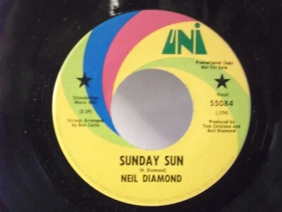 Neil Diamond,Uni 55084,"Sunday Son",US,7"45,PROMO,1970 pop rock classic, Mint - Image 1 of 2