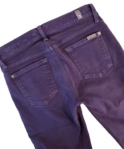 7 FOR ALL MANKIND 7FAM pflaume lila Skinny Jeans Stretch knöchelhoch 25 26 198 $ - Bild 1 von 10