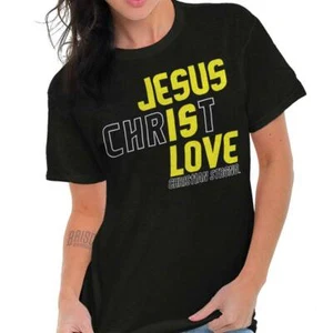 Christian Strong Faith Jesus Christ is Love Womens or Mens Crewneck T Shirt Tee - Picture 1 of 8