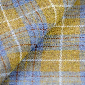Harris Tweed Cloth Green + Blue Checks in Different Sizes - Picture 1 of 3