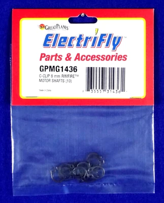 GRAN CLIP C PLANOS PARA EJES DE MOTOR RIMFIRE DE 8 MM (PAQUETE. DE 10)(PARTE # GPMG1436) Foto 1 de 2