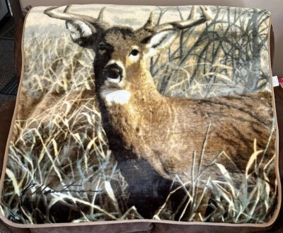 The Northwest Company Woods Buck Deer Blanket 50x60 Raschel Throw - Image 1 of 3