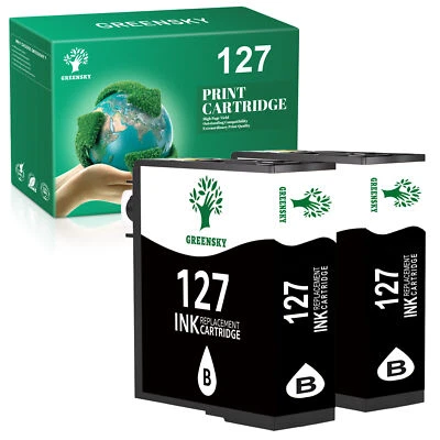 Pacote com 2 cartuchos pretos T127 para Epson 127 Ink Workforce 630 633 635 645 60 840 - Imagem 1 de 4