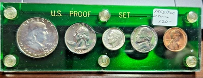 1955 US Proof Set - Acrylic Holder - Light Toning - Image 1 of 4