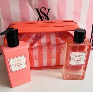 3Victoria's Secret Bombshell St. Tropez Fine Mist & Body Lotion Bikini Bag Set - Picture 1 of 3