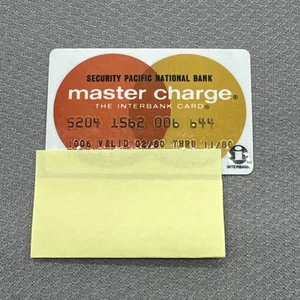 VTG 1980 Security Pacific National Band Master Charge Credit Card Interbank - Picture 1 of 2
