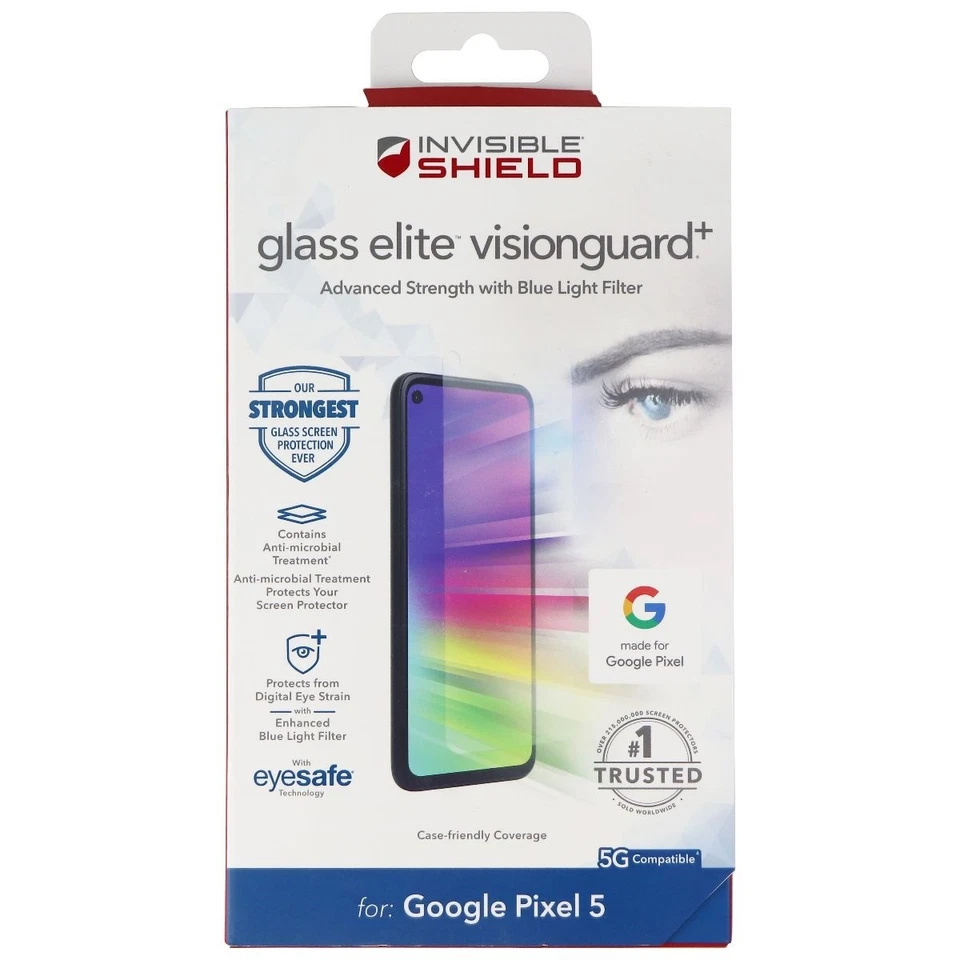 ZAGG (Glass Elite VisionGuard+) Screen Protector for Google Pixel 5 - Clear - Image 1 of 1