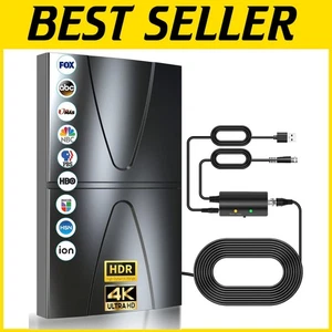 High-Performance Indoor/Outdoor HDTV Antenna with 38ft Coax Cable & 4K Support - Picture 1 of 9