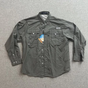 Columbia PFG Bahama Shirt LARGE Mens Gray Button Up Vented Long Sleeve *READ - Picture 1 of 14