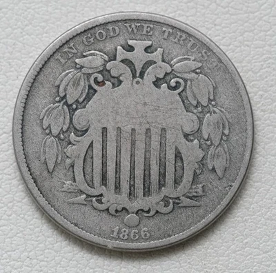 1866 Shield Nickel With Rays /K74 - Image 1 of 2