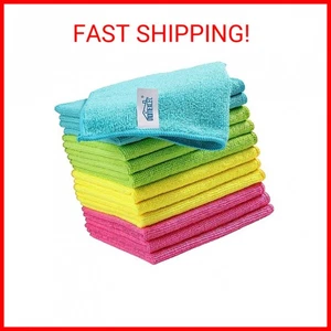 HOMEXCEL Paño de Limpieza de Microfibra, Paquete de 12 Trapos de Limpieza, Toallas de Limpieza con 4 - Imagen 1 de 2