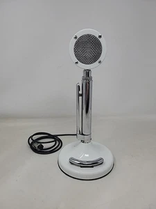 Vintage Astatic Model D-104 Microphone & Stand - TESTED - CUSTOM WHITE - 4 PIN - Zdjęcie 1 z 8