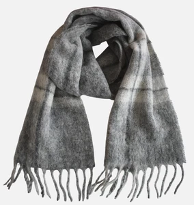 New POLO RALPH LAUREN Gray MOHAIR/ALPACA WOOL Long Scarf - Picture 1 of 10