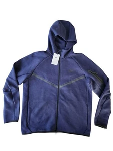 Nike Tech Full-Zip Fleece Windrunner Hoodie Men’s Size Large New Obsidian/Black - Picture 1 of 10