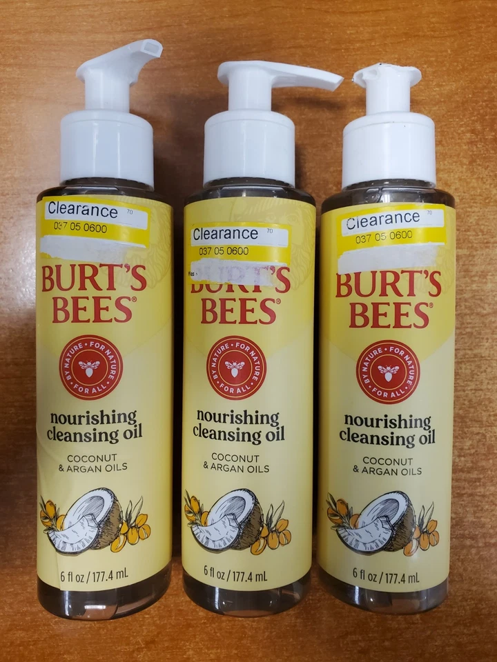 2 PK Burt's Bees Cleansing Oil With Coconut & Argan Oils 6oz Each