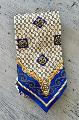 Gravata masculina VERSACE linda RARA padrão barroco 100% seda autêntica - Imagem 1 de 4