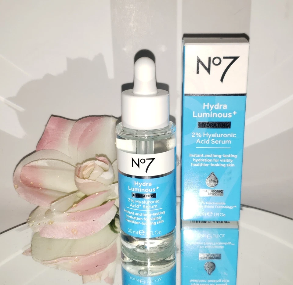 Suero hidratante luminoso Boots No7 Hydra 2 % ácido hialurónico + 5 % niacinamida 1 oz Foto 1 de 1