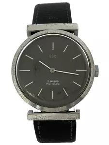 Herrenarmbanduhr ESC Dresswatch Handaufzug aus 0,835er Silber, funktioniert - Bild 1 von 4