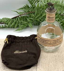 Blantons Empty Bourbon Bottle Dump Date 8-22-18 Stopper Cork Letter L - Picture 1 of 10