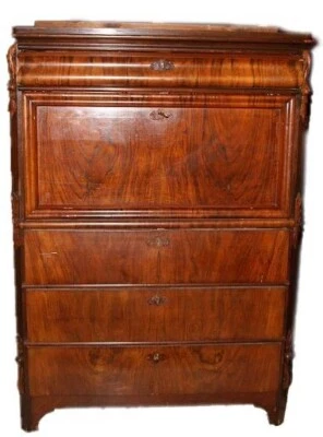 Secretaire Biedermeier del 1800 in legno di noce Nord Europa - Immagine 1 di 4