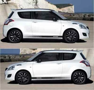 Fits Suzuki Swift Rocker Side Stripe Decals Both Sides Graphics Racing - Bild 1 von 4