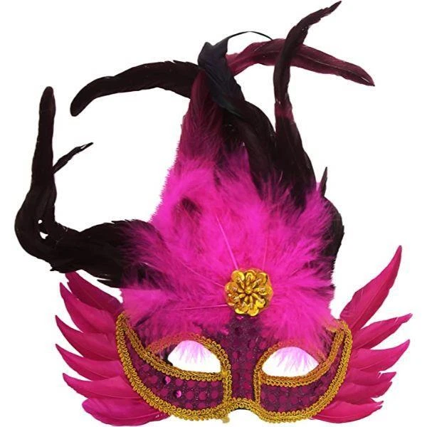 Smiffys Feathered Masquerade Eyemask Adult Fancy Dress Costume Accessory - Image 1 of 1