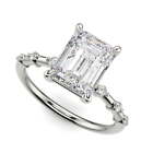 2.7 Ct Emerald  Cut Lab Grown Diamond Engagement Ring VS2 E White Gold 14k