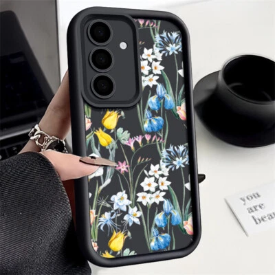 For Samsung A15 A55 A34 S24 S23 S22 S21 Ultra Shockproof Flowers Soft Case Cover