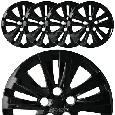 4 подходит для Nissan Sentra 2013-2025 S SV черные 16-дюймовые колпаки колес полный обод ступицы R16 - Изображение 1 из 4